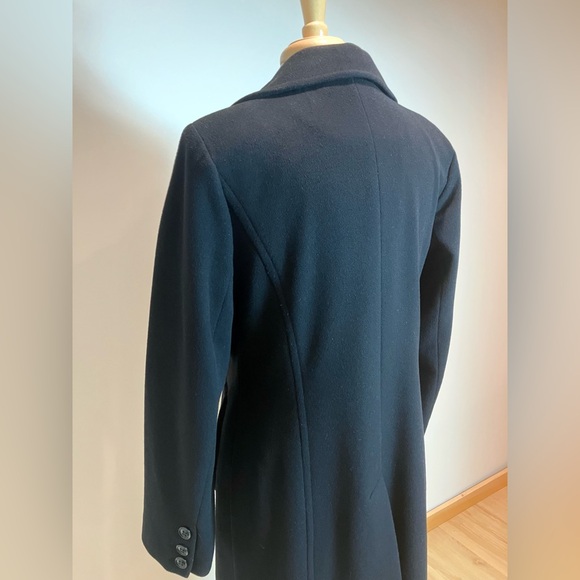 ANNE KLEIN - BLACK WOOL & CASHMERE COAT - Picture 5 of 5